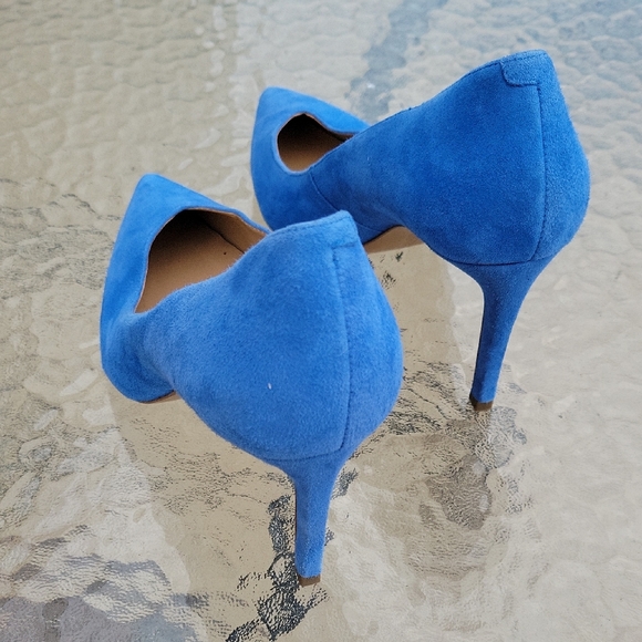 Banana Republic Bright Cobalt Blue Suede Pointed-Toe Pumps - Picture 5 of 17